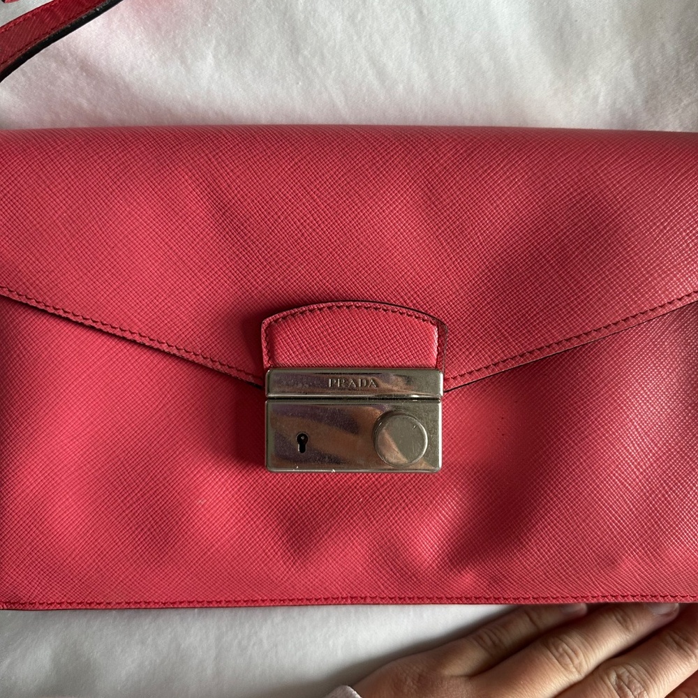 Prada Fuoco Saffiano Lux Leather Crossbody Bag BN0924 - Picture 6 of 10